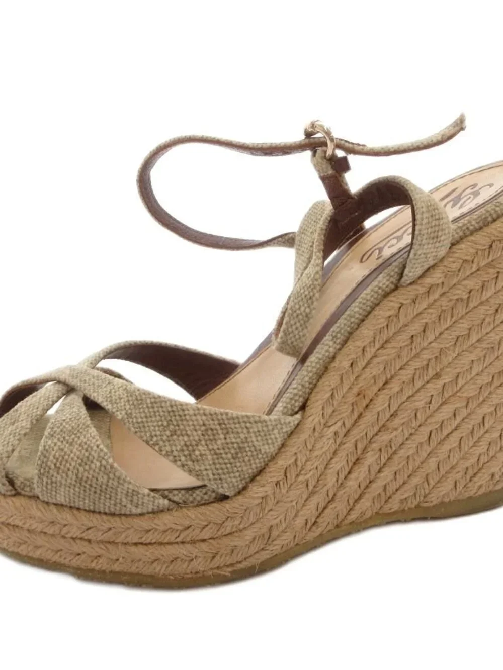 Gucci Sandals Wedge Sole Strap Outsole GG Logo 35 Beige - Picture 2 of 8